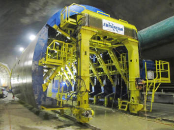 Euroform selfreacting formwork for Ceneri tunnel lining